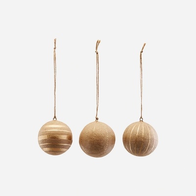 Set 3 ks vánočních ozdob Craft Gold 8 cm House Doctor