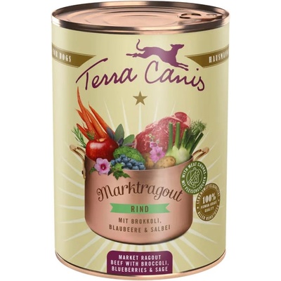 Terra Canis Market Рагу говеждо с броколи, боровинки и градински чай 385 г
