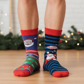 Коледни мъжки чорапи с Дядо Коледа - два чифта