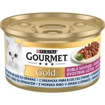 Purina Gourmet Gold мокра храна за котки двойно удоволствие с риба и спанак 85gr