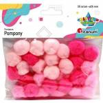 TITANUM Acrylic pompons 25mm rose 30pcs
