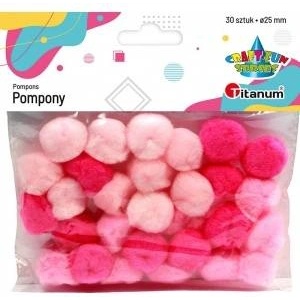 TITANUM Acrylic pompons 25mm rose 30pcs