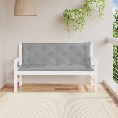vidaXL Възглавници за градински пейки 2 бр Сиво 150x50x7 см плат (361698)