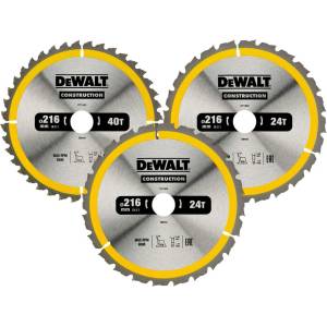 DEWALT - Комплект ножове за дърво от 3 части 216х30 мм DT1962 (DT1962)
