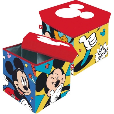 Arditex Taburet MICKEY s červeným víkem 30×30×30 cm