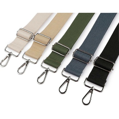 Popruh na tašky s karabinami šíře 3,8 cm - 2 béžová světlá