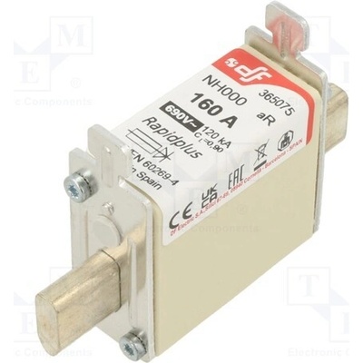 DF ELECTRIC 365075 Pojistka: tavná; 160A; 690VAC; 440VDC; aR; keramická; NH000