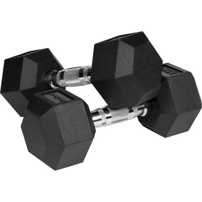 Rebel RBA-2325-07.5 Pogumované liatinové činky HEX 2 x 7,5 kg