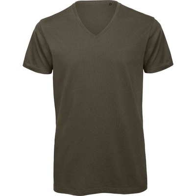 B&C Inspire V T Men s výstřihem do V hnědá khaki