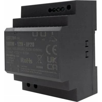 Nábytkový napájecí zdroj na DIN lištu PREMIUM 12V 100W 8,33A IP20 Ecolight