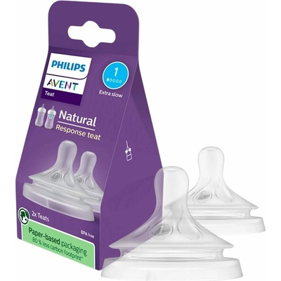 Avent Philips cumlík Natural Response 1 prvý prietok 2 ks transparentni