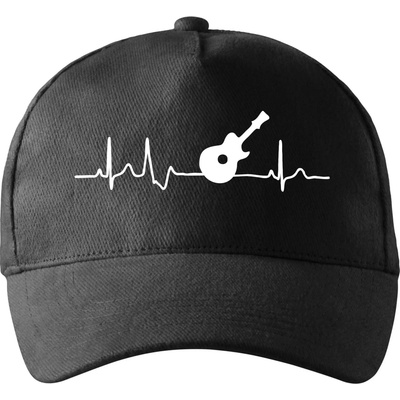 EKG akustická gitara so zahnutým šiltom a látkovou sponou Čierna