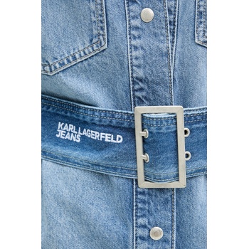 Karl Lagerfeld Jeans Дънкова риза Karl Lagerfeld Jeans дамска в синьо със стандартна кройка с класическа яка A4W11003 (A4W11003)