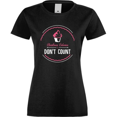 Дамска тениска Christmas calories 2 черна