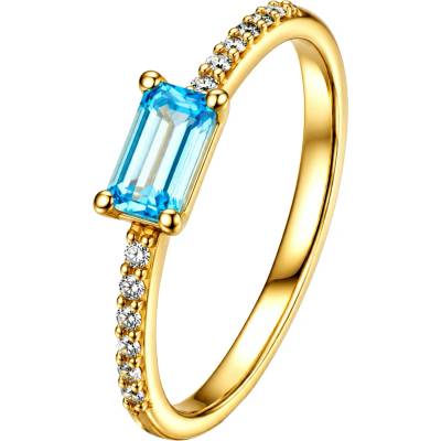 Zlaton Prsten žluté zlato s topazem s diamanty N14012602087