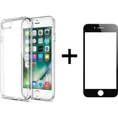 REMAX Комплект стъклен протектор черен + калъф Remax Crystal, за iPhone 7 Plus, прозрачен (DF52227)