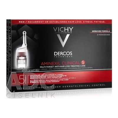 Vichy Dercos Aminexil Clinical 5 pre mužov Loss Treating Care 21 x 6 ml