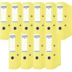 DONAU Premium Wide Folder Pack of 10/DIN A4/7.5 cm/10 Pieces/Yellow/Plastic Cover PP/Carton Paper Slot Folder Office Folder File Ring Binder/Green Dot - 3975001PL-11 (3975001PL-11)