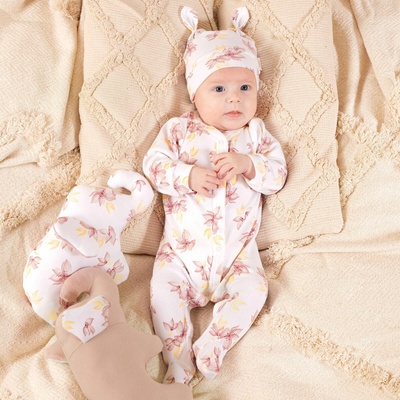 Bavlněné dívčí pyžamo LOU krémové