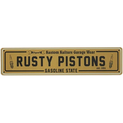 Plechová ceduľa Rusty Pistons RPMP03 Metal plate (gasoline state)