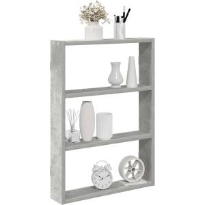 vidaXL Стенен рафт, бетонно сив, 43x9x60 см, инженерно дърво (860052)