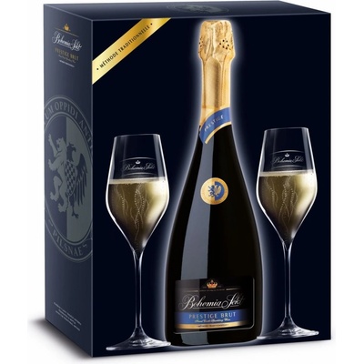 Bohemia Prestige brut 12,5% 0,75 l (dárkové balení 2 sklenice)