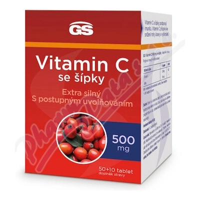 GS Vitamin C 500 se šípky 50+10 tabliet