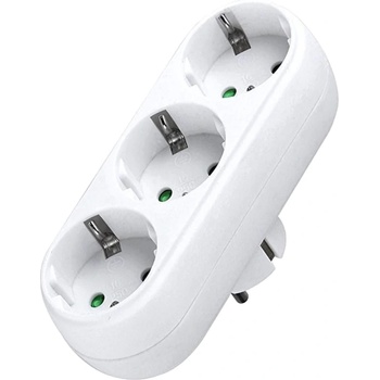Разклонител No brand, 3 Гнезда, 220V, Без кабел, Бял - 17707 (17707)