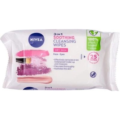Nivea Cleansing Wipes Gentle 3in1 почистващи кърпички за суха към чувствителна кожа 25 бр