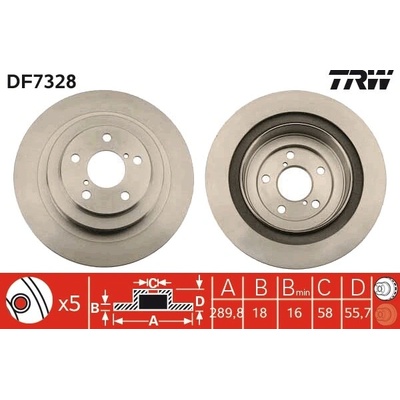 Brzdový kotúč TRW DF7328