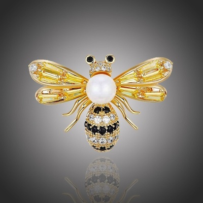 Éternelle exkluzivní brož Swarovski Elements Gianluicia vosa B7004-XR03808F8 Barevná/více barev