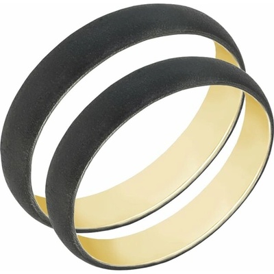 Eppi Zlaté snubní prsteny s černým rutheniem a matným povrchem Apla RW40202