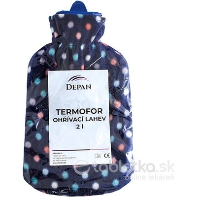 DEPAN Termofor ohrievacia fľaša s pleteným obalom BODKA 2 l