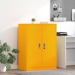 vidaXL Шкаф за съхранение Горчично жълто 80 x 40 x 105 см Стомана (891691)