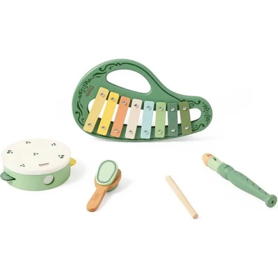 Classic World Детска играчка Винтидж музикален комплект от 5 части Classic World с ксилофон, дайре и флейта