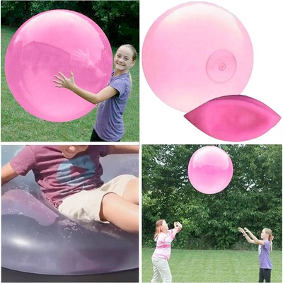 Kids World Gumová koule Bubble Ball 2v1 120 cm růžová