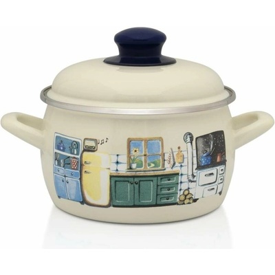 Metalac Hrnec Smaltovaný hrnec s poklicí kuchyňka 20 cm 4,4 l P2-20-KUCH