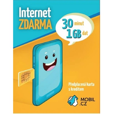 MOBIL.CZ Předplacená karta s kreditem 100Kč