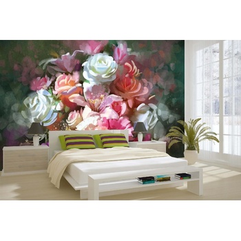 DIMEX ART s. r. o Самозалепваща се флизелинова фототапета картина - розов букет 375 x 250 см