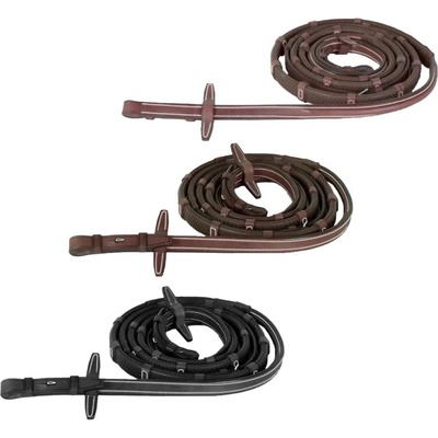 CWD Otěže RE17H Raised pogumované se zarážkami černá – Zboží Mobilmania