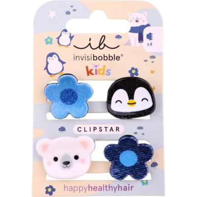 Invisibobble CLIPSTAR KIDS Polar World - Skřipec do vlasů 4 ks
