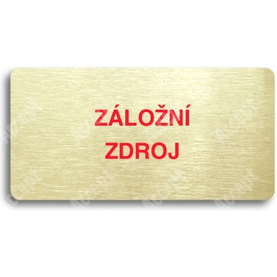 ACCEPT Piktogram ZÁLOŽNÍ ZDROJ - zlatá tabulka - barevný tisk bez rámečku