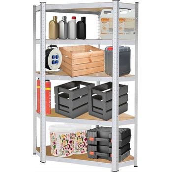 Springos Стелаж с модулна метална рамка за съхранение, Ъглов, 5 рафта, 180x90x40 см, товароносимост 875 кг (HA5214)