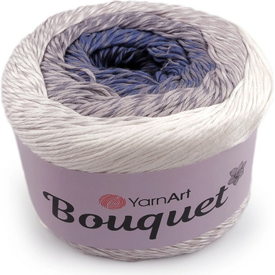 Bavlněná pletací příze Bouquet 250 g Varianta: 1 (701) šedo-bílá modrá, Balení: 1 ks 58574/149750/269423