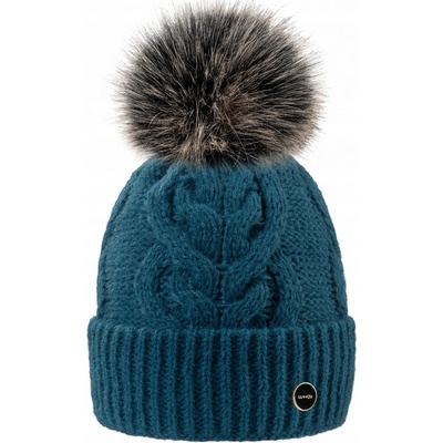 Fashionweek dámská čepice s bambulí Wool Alice mořská modrá