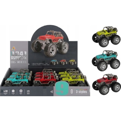 Jeep auto s veľkými kolesami na zotrvačník 13cm náhodná