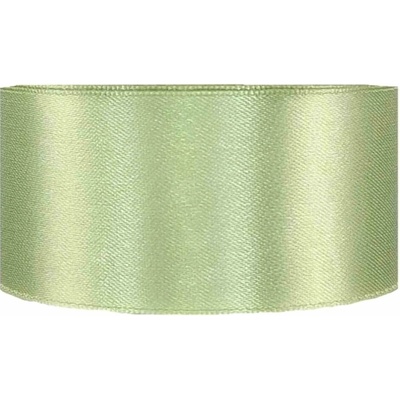 Saténová stuha oboustranná 25m x 38mm pistáciová
