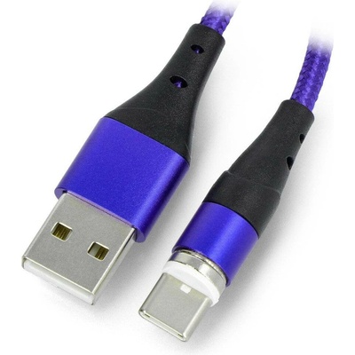 Akyga AK-USB-43 USB 2.0, USB A vidlice, USB C vidlice, niklovaný, 2m, modrý