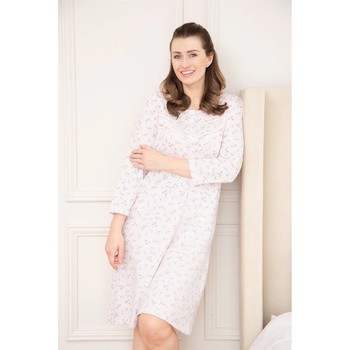 Camille Дамска блуза с дълъг ръкав Camille Womens Classic Organic Jersey Cotton Long Sleeve Nightdress - Pink