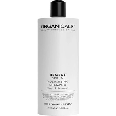 Organicals REMEDY Sebum Volumizing Shampoo Cedar & Bergamot objemový šampon pro zplihlé, snadno se masticí vlasy 1000 ml